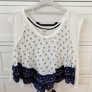 Free People Boho Short Sleeve Top- XS